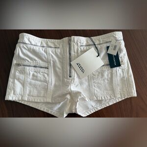 Isabel Marant White Jean Shorts with Distressed Hem